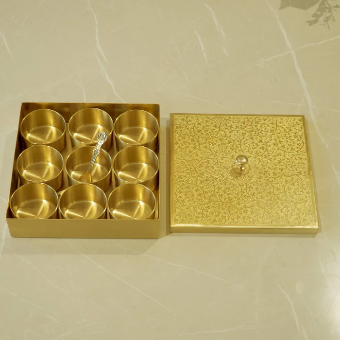 Masala Box Brass Square thumbnail 2