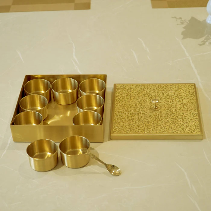 Masala Box Brass Square thumbnail 3