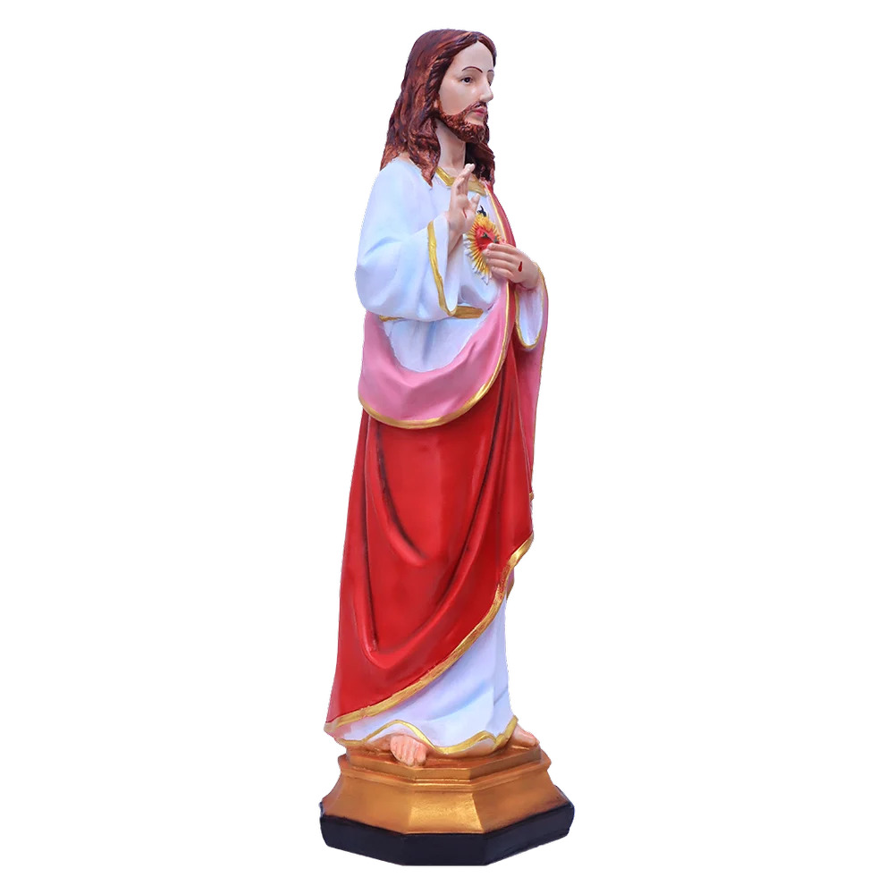 White And Red Christ Polyresin Statue thumbnail 3