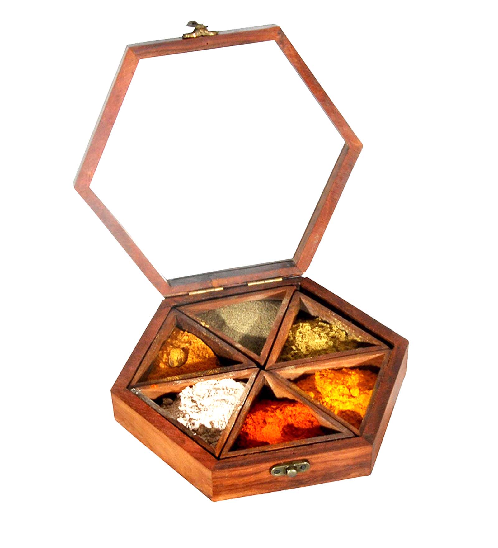 Wooden Spice Box Hexagonal thumbnail 2
