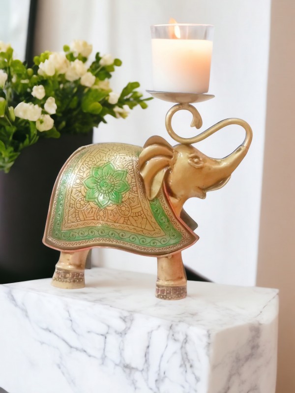 Metal Elephant TeaLight Candle Holder