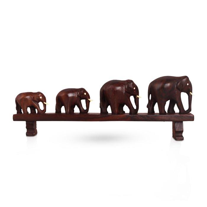 Elephants on Bridge Figurine - (4 Elephants)