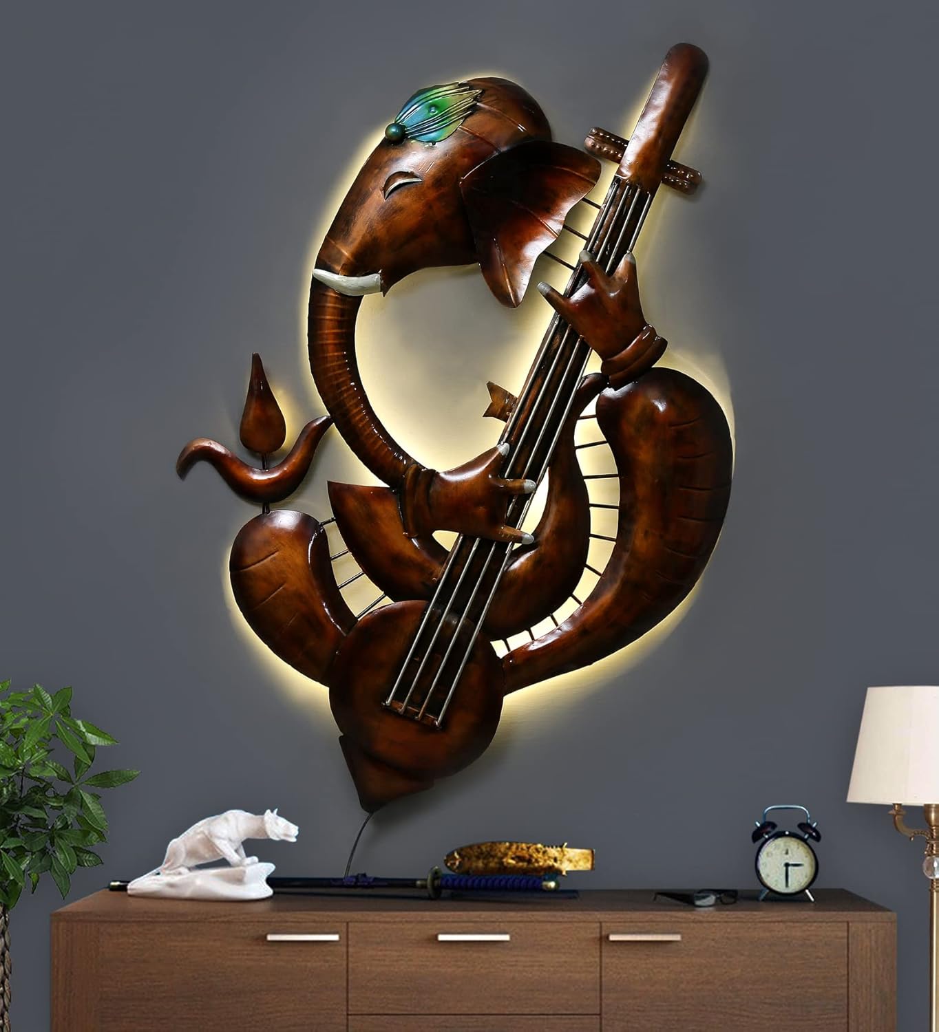 Lord Ganesh Playing Guitar Wall Décor