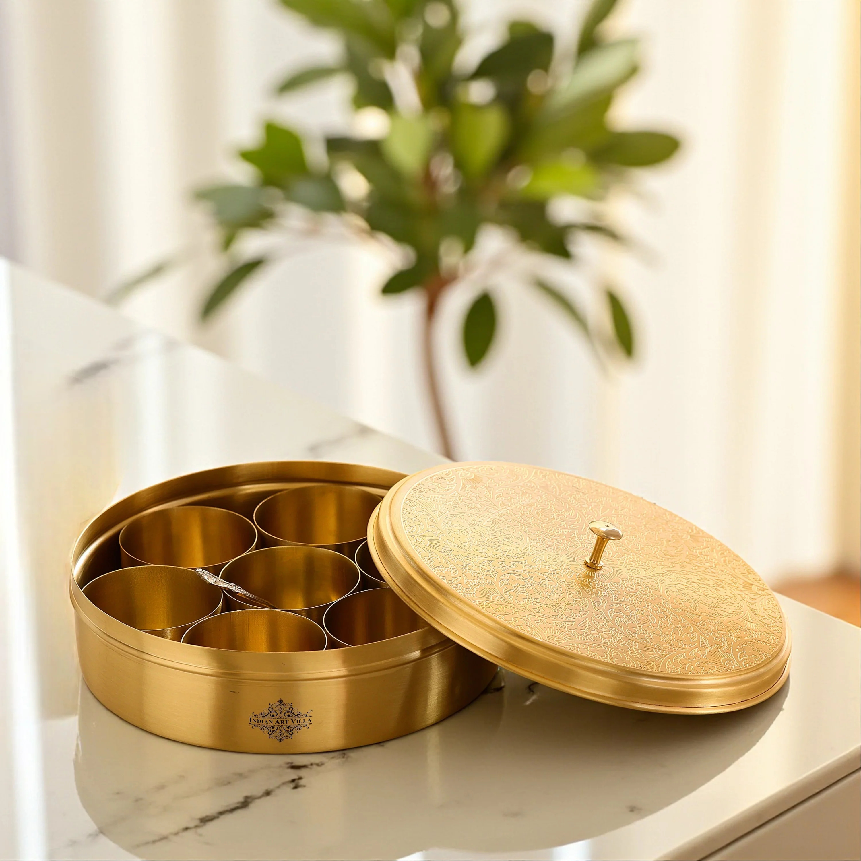 Masala Box Brass Round