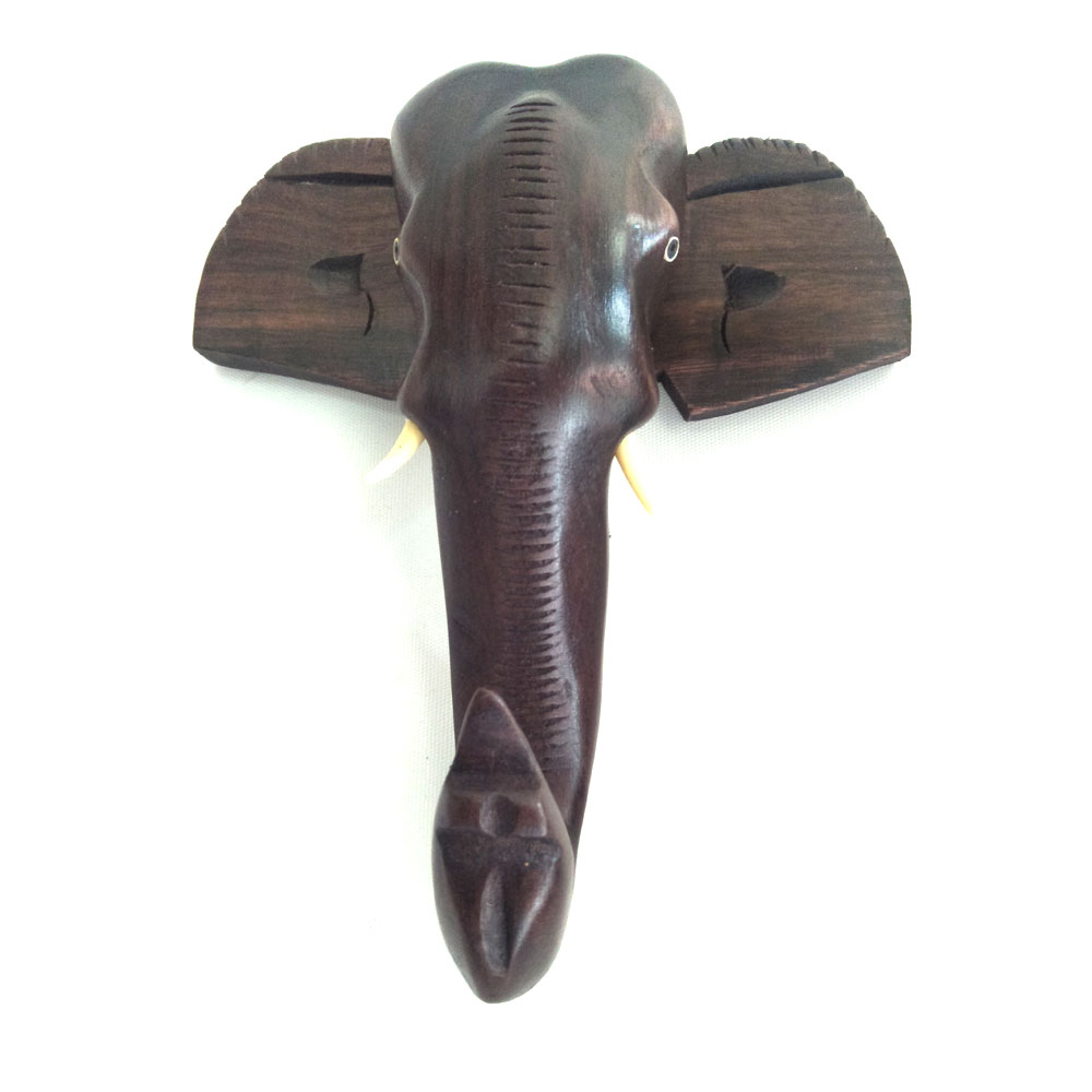 Wooden Hanging Elephant Head thumbnail 2