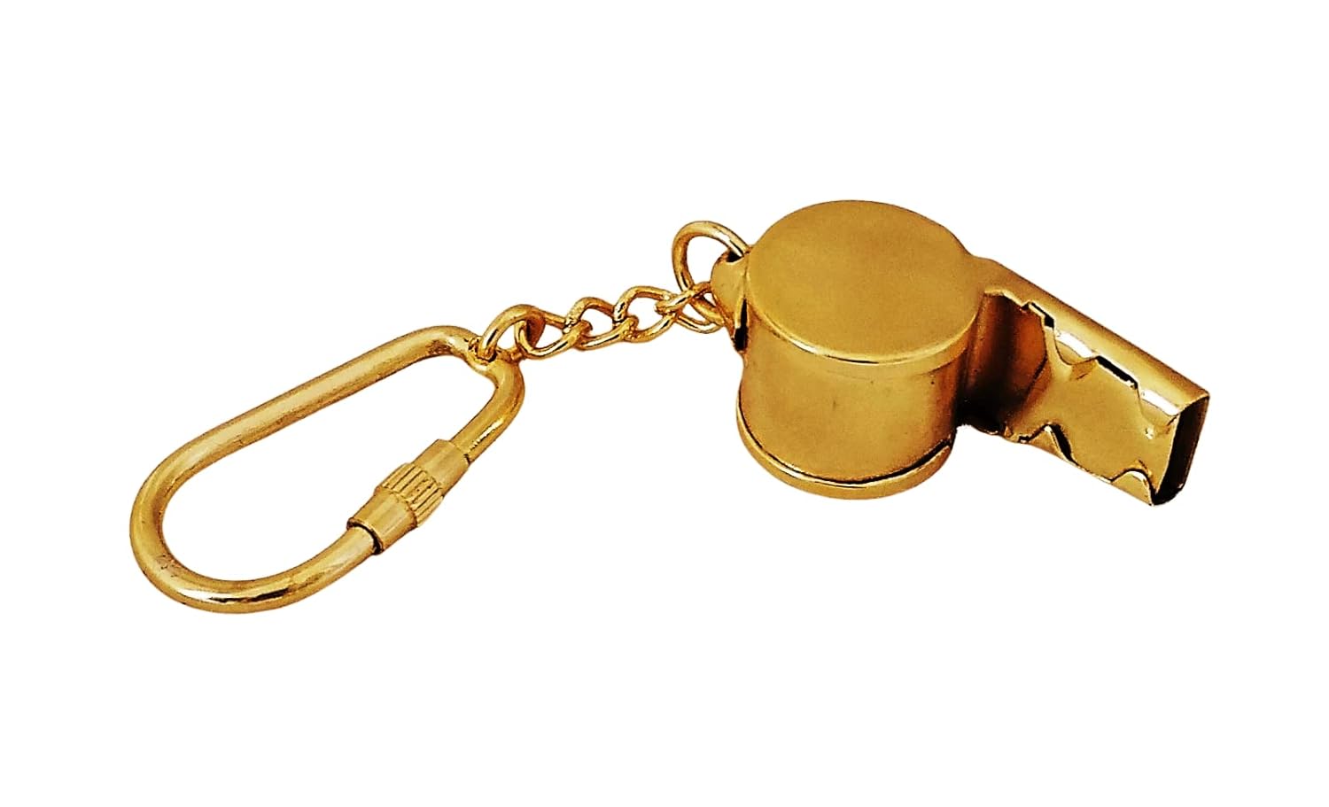 Brass Security Gaurd Whistle Key Chain