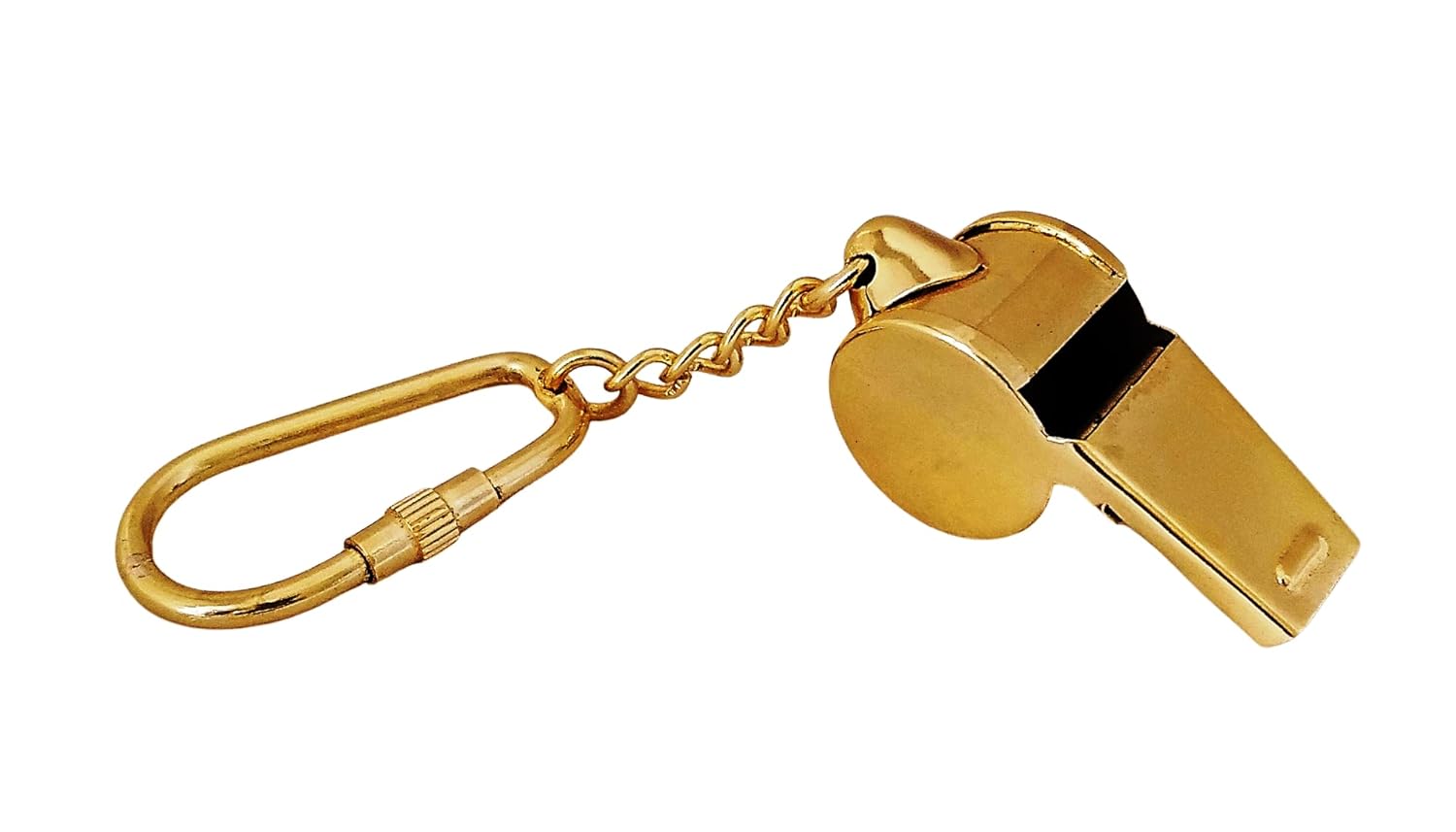 Brass Security Gaurd Whistle Key Chain thumbnail 3