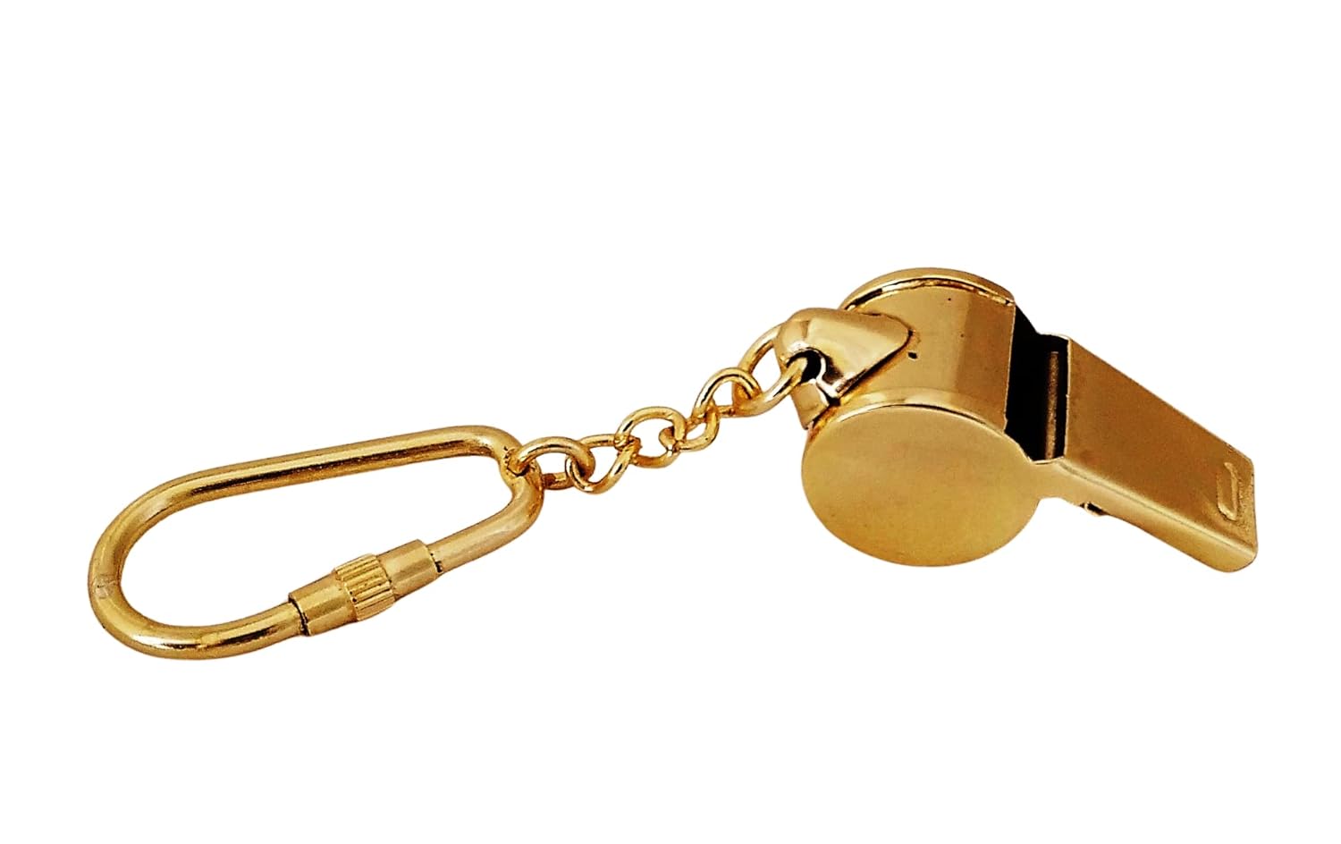 Brass Security Gaurd Whistle Key Chain thumbnail 2