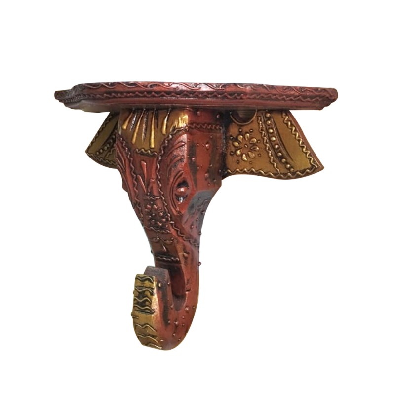 Wooden Elephant Head Wall Stand 