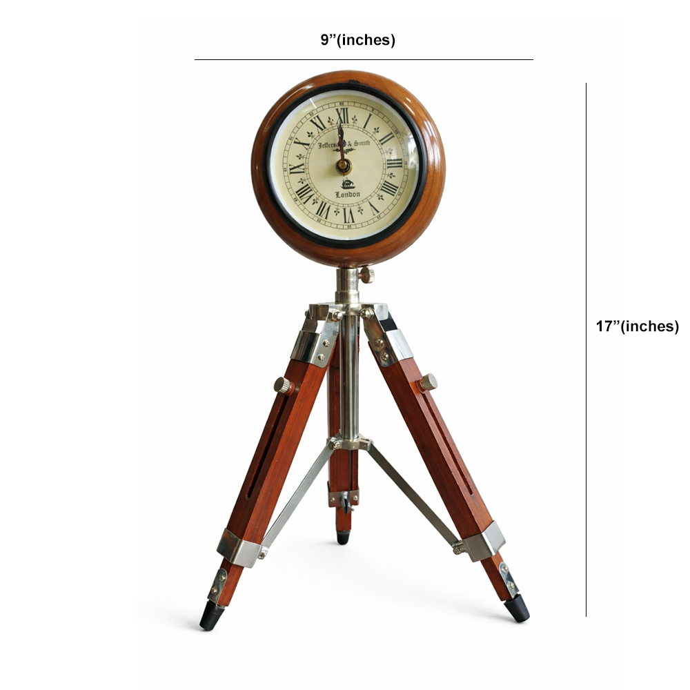 Wooden Tripod Stand Clock thumbnail 2