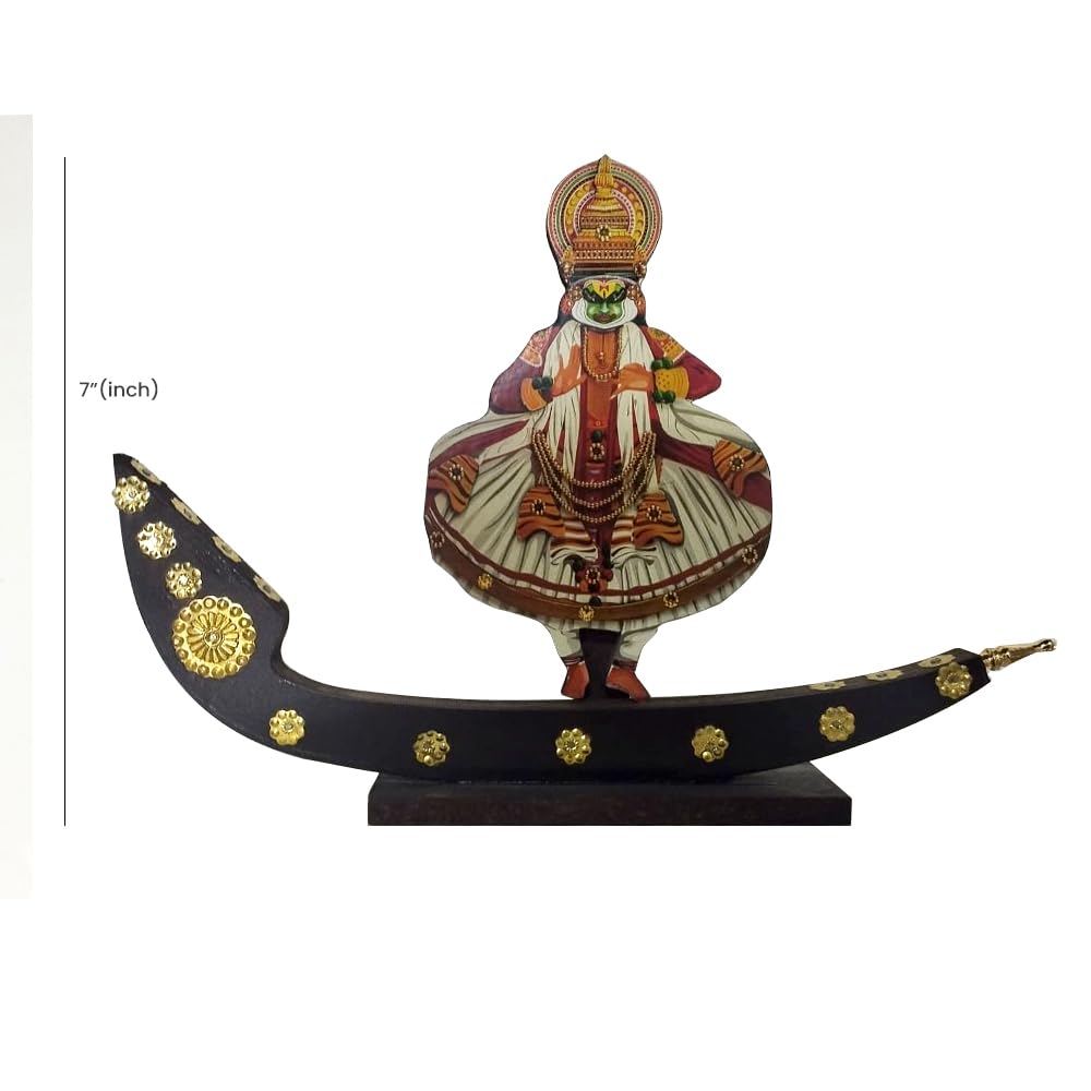 Wooden Kathakali Dancer & Snake Boat Model thumbnail 2
