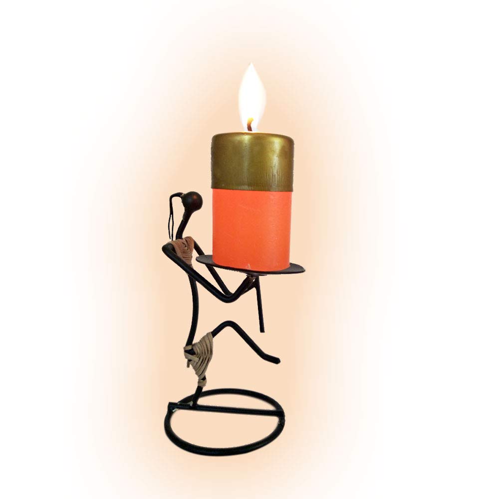 Wrought Iron Candle Holder Lady