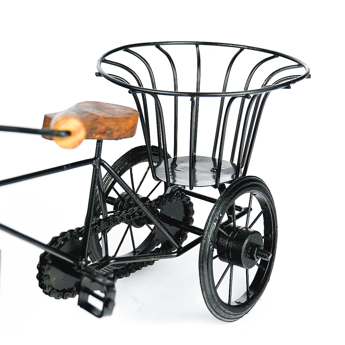 Mini Iron Tricycle Showpiece with Basket