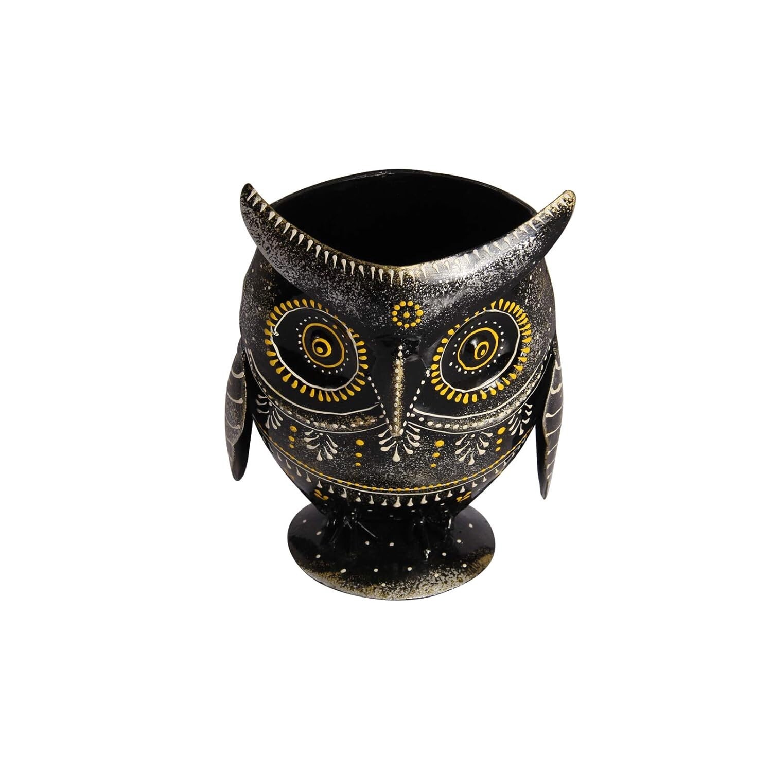 Black Metal Owl Pen Holder