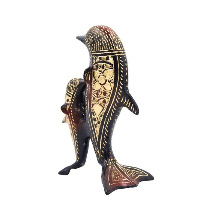 Brass Dolphin Pair
