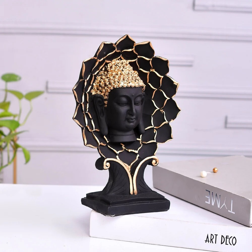 Polyresin Flower Base Lord Buddha Statue thumbnail 3